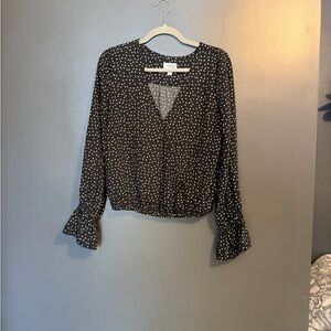 Black Polka Dot Women's Top